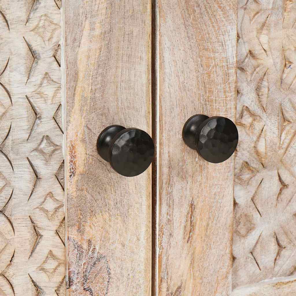 Soffbord Trä med lagring Beige 80 x 50 x 40 cm massivt mangoträ