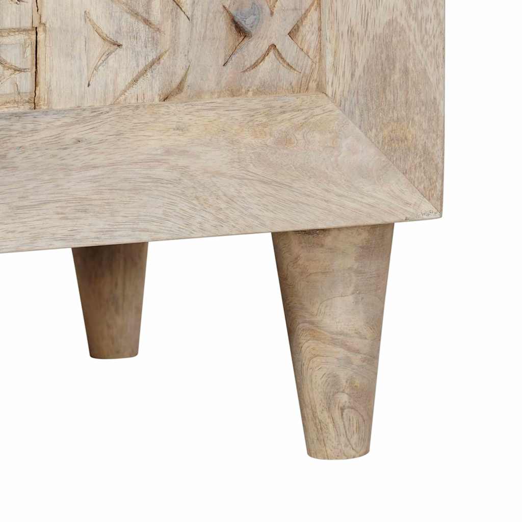 Sängbord med låda Beige 50 x 33 x 60 cm massivt mangoträ