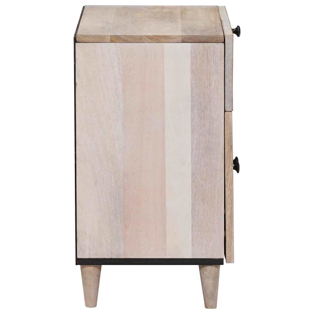 Sängbord med låda Beige 50 x 33 x 60 cm massivt mangoträ