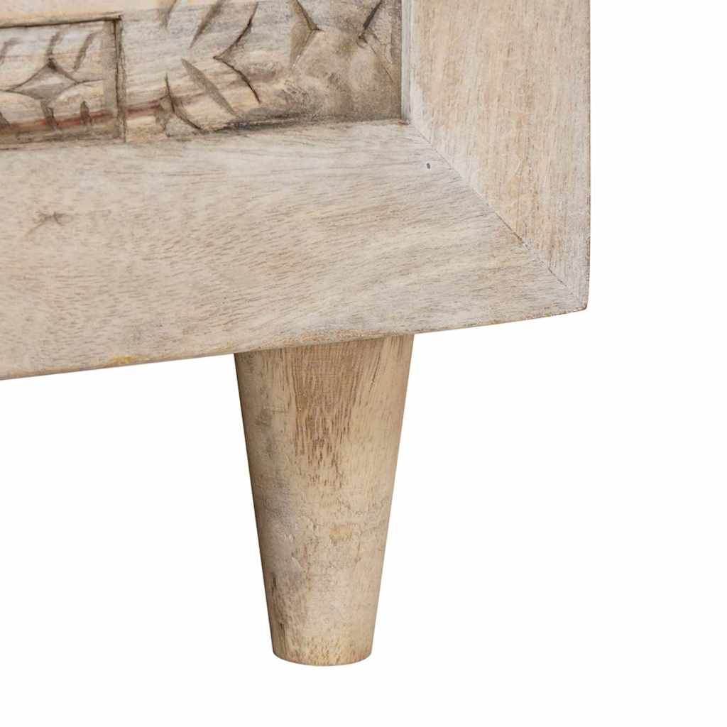 Soffbord Trä med hylla Beige 100 x 54 x 40 cm massivt mangoträ