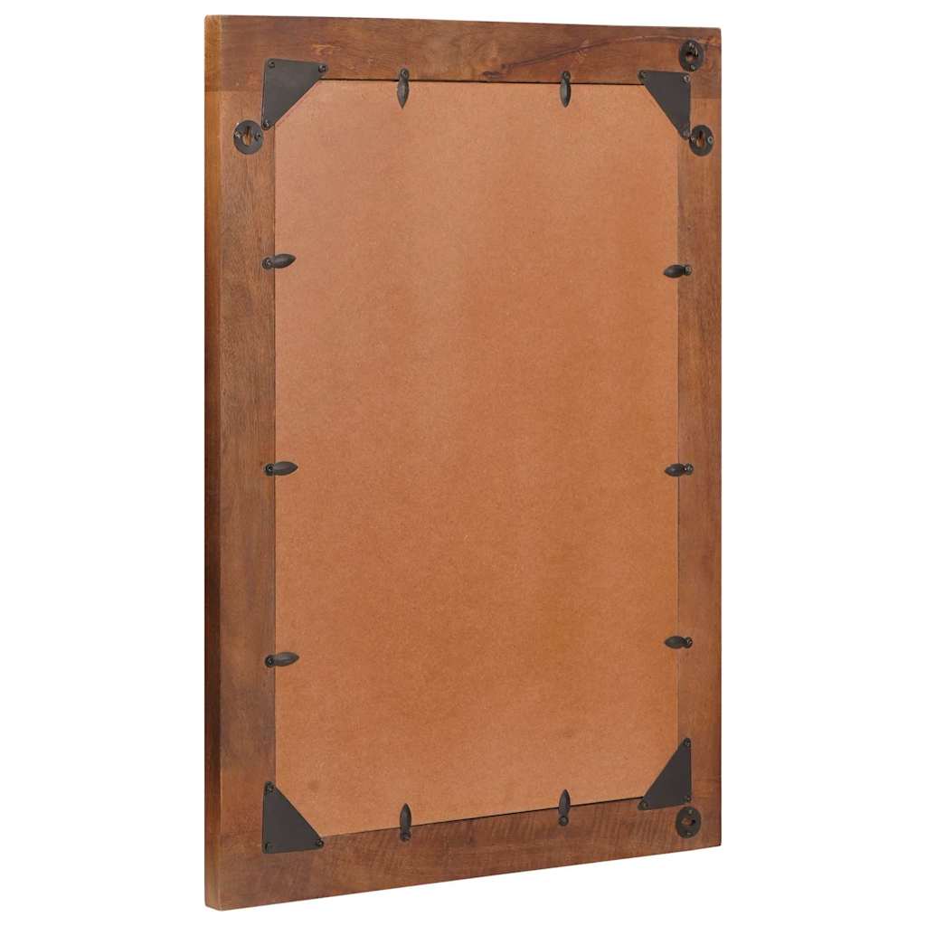 Väggspegel Brun och silver 50 x 70 cm Massivt mango trä, glas