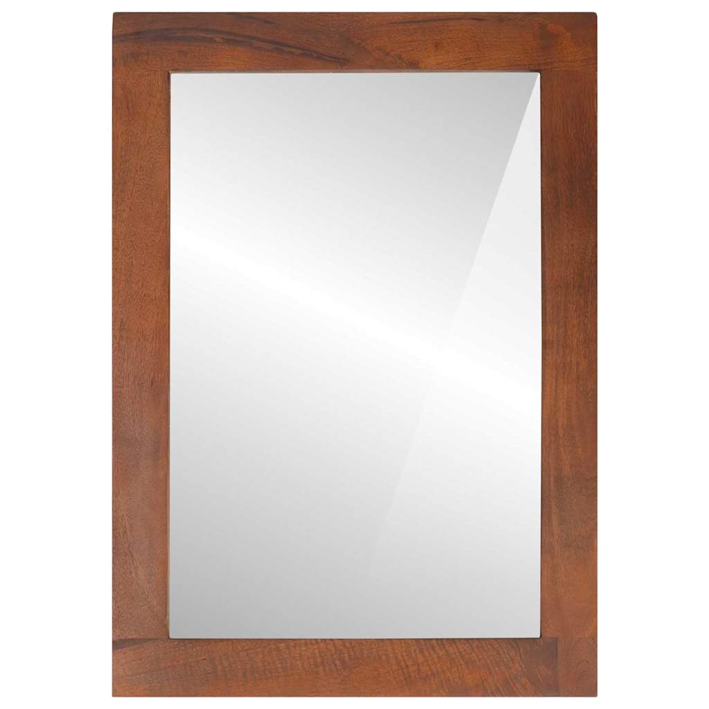 Väggspegel Brun och silver 50 x 70 cm Massivt mango trä, glas