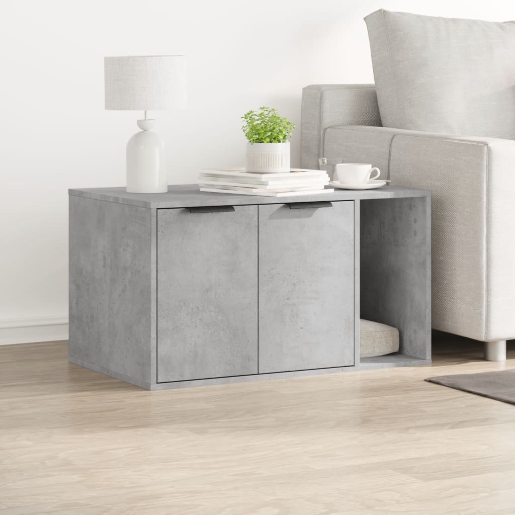 Skåp för kattlåda betonggrå 80x50x45 cm konstruerat trä