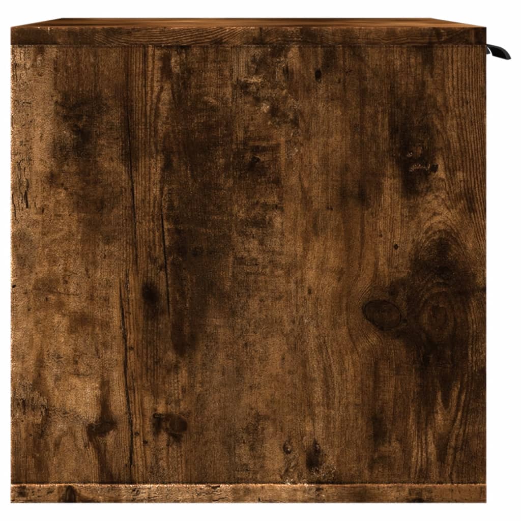 Skåp för kattlåda rökfärgad ek 80x50x45 cm konstruerat trä