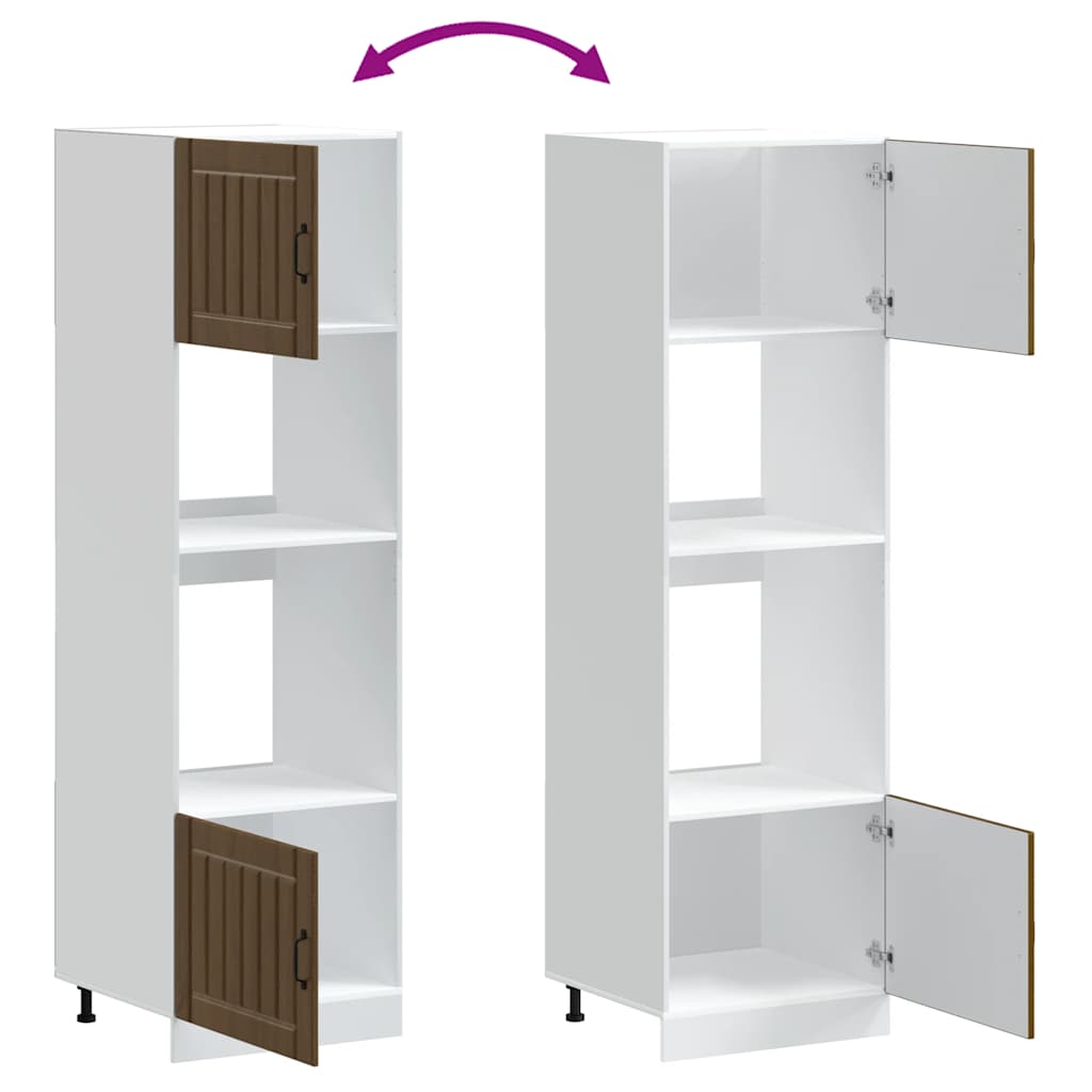 Ugnsskåp 2 st Lucca brun ek konstruerat trä