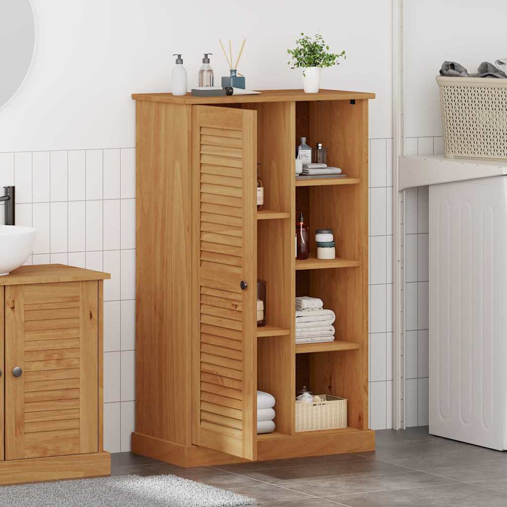 Badrumsunderskåp VIGO honungsbrun 67,5 x 34 x 110 cm Massiv furu