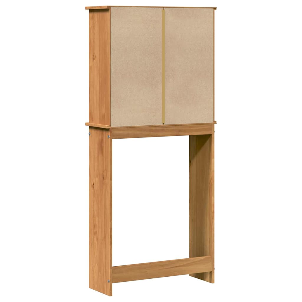 Badrumsskåp Tvättmaskinskåp VIGO honungsbrun 72,5 x 27 x 161 cm Massiv furu