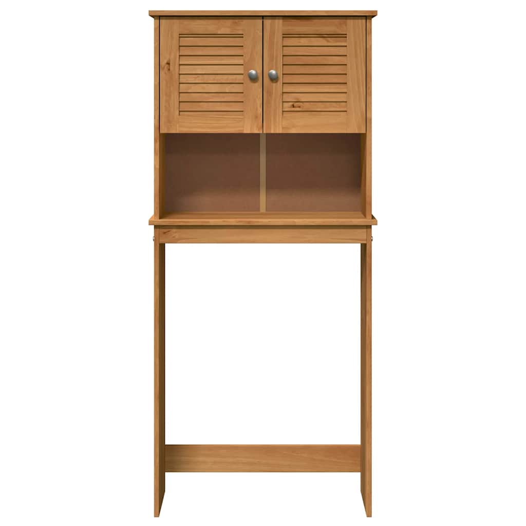 Badrumsskåp Tvättmaskinskåp VIGO honungsbrun 72,5 x 27 x 161 cm Massiv furu