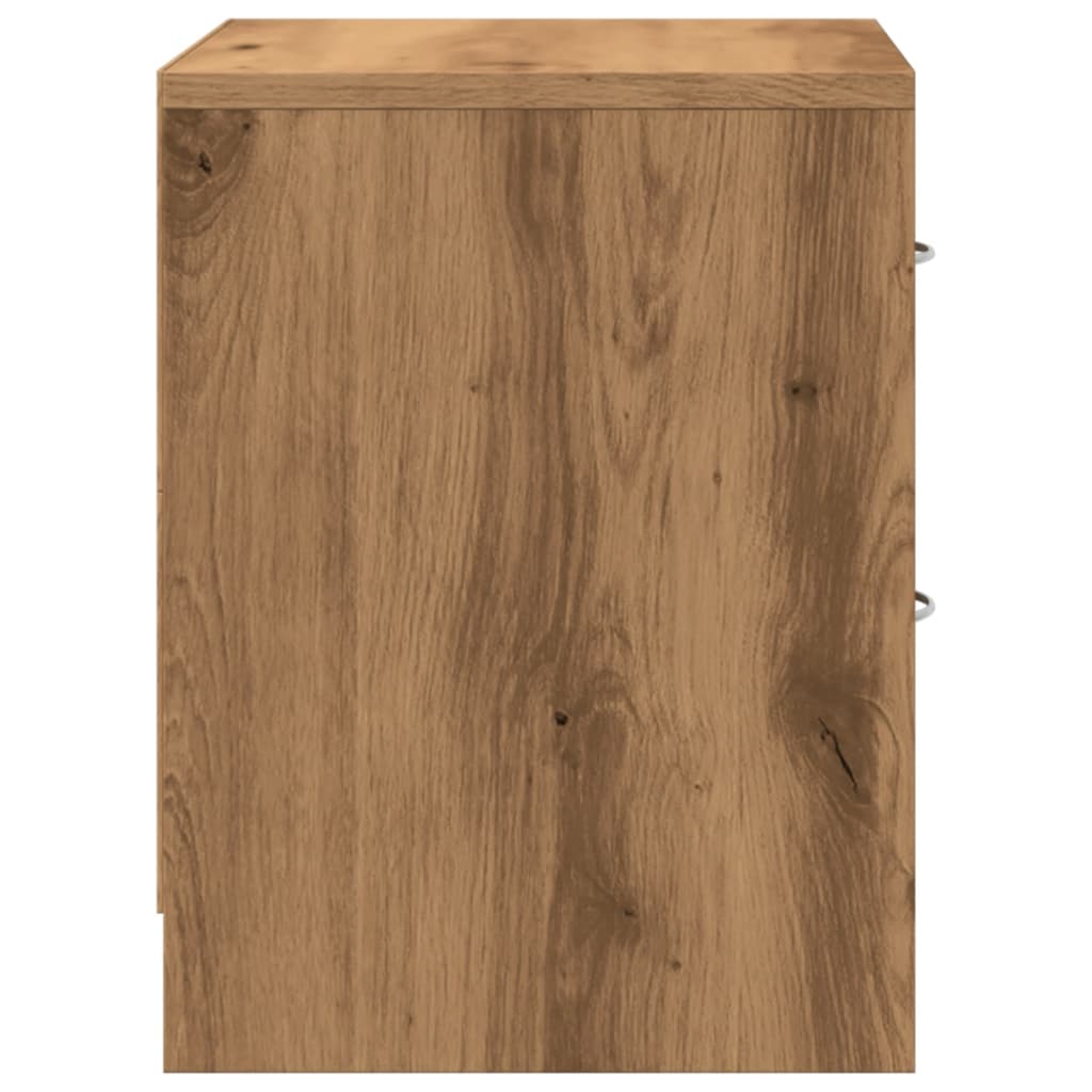Sängbord 2 st ek 40x30x40 cm konstruerat trä