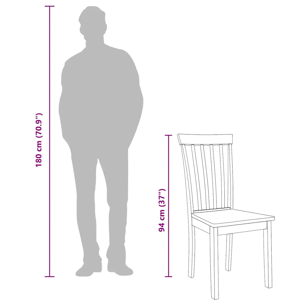 Matstolar 2 st vitt massivt trä gummi