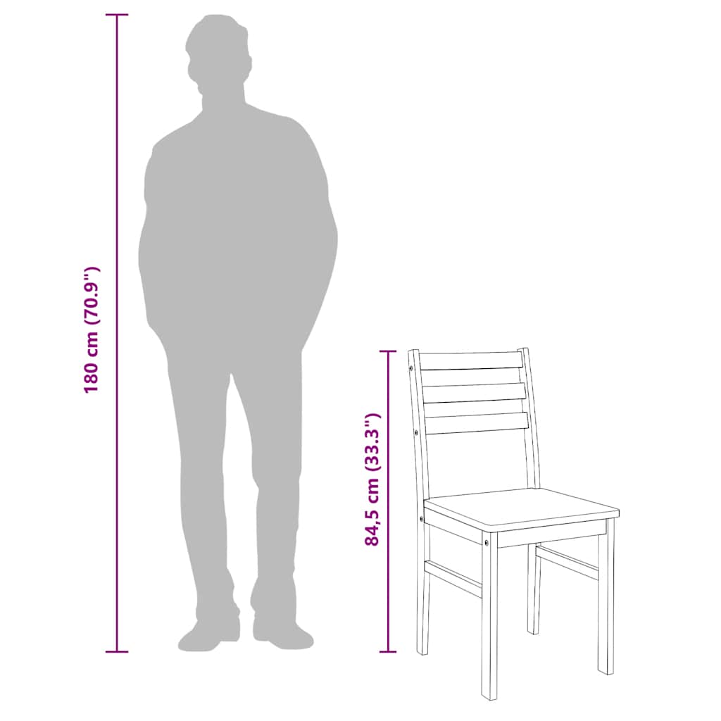 Matstolar 2 st massivt trä gummi
