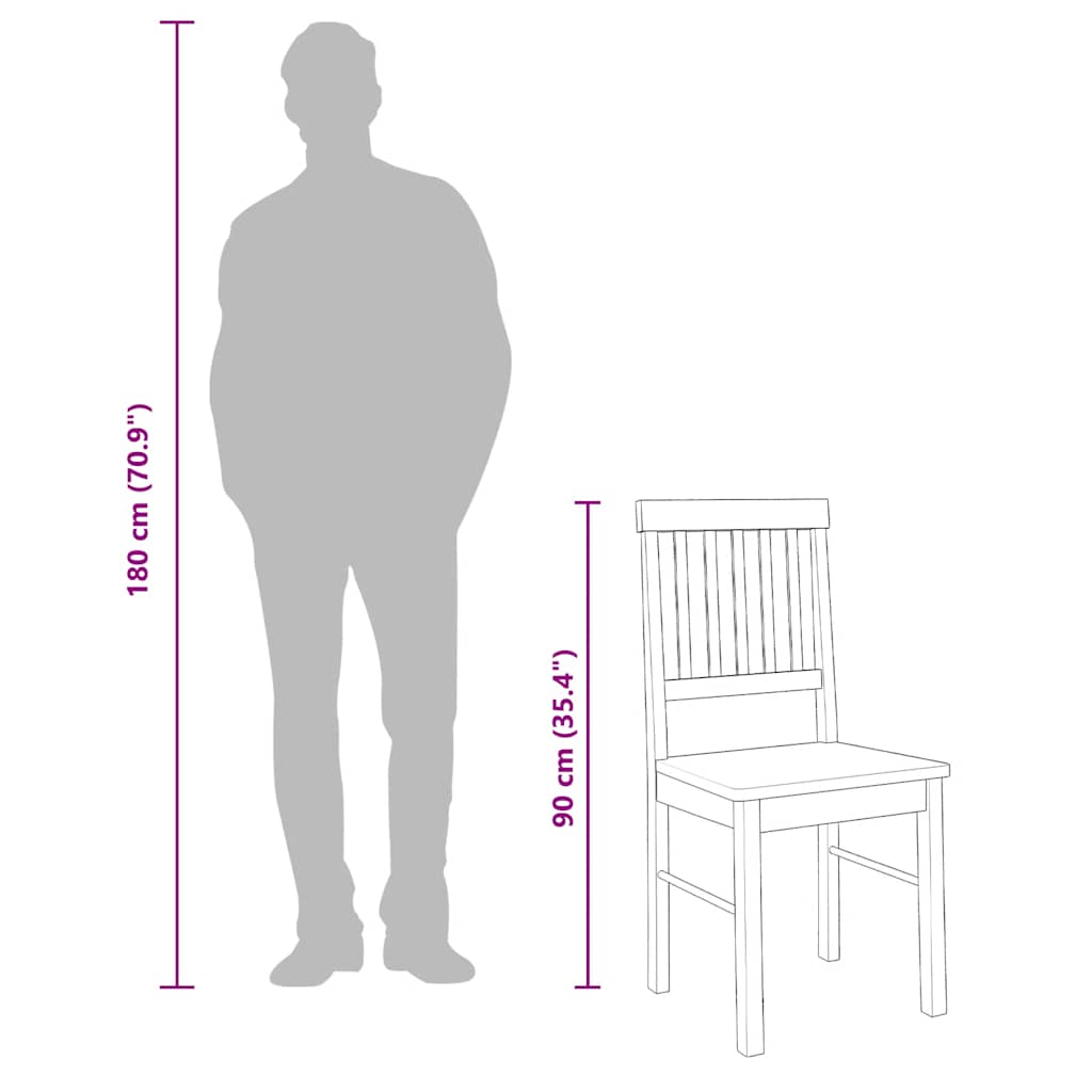 Matstolar 2 st vitt massivt trä gummi