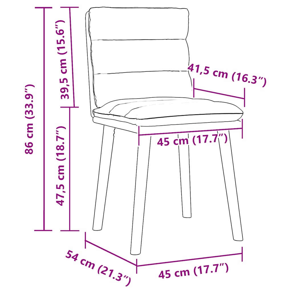 Matstolar 6 st mörkgrå tyg