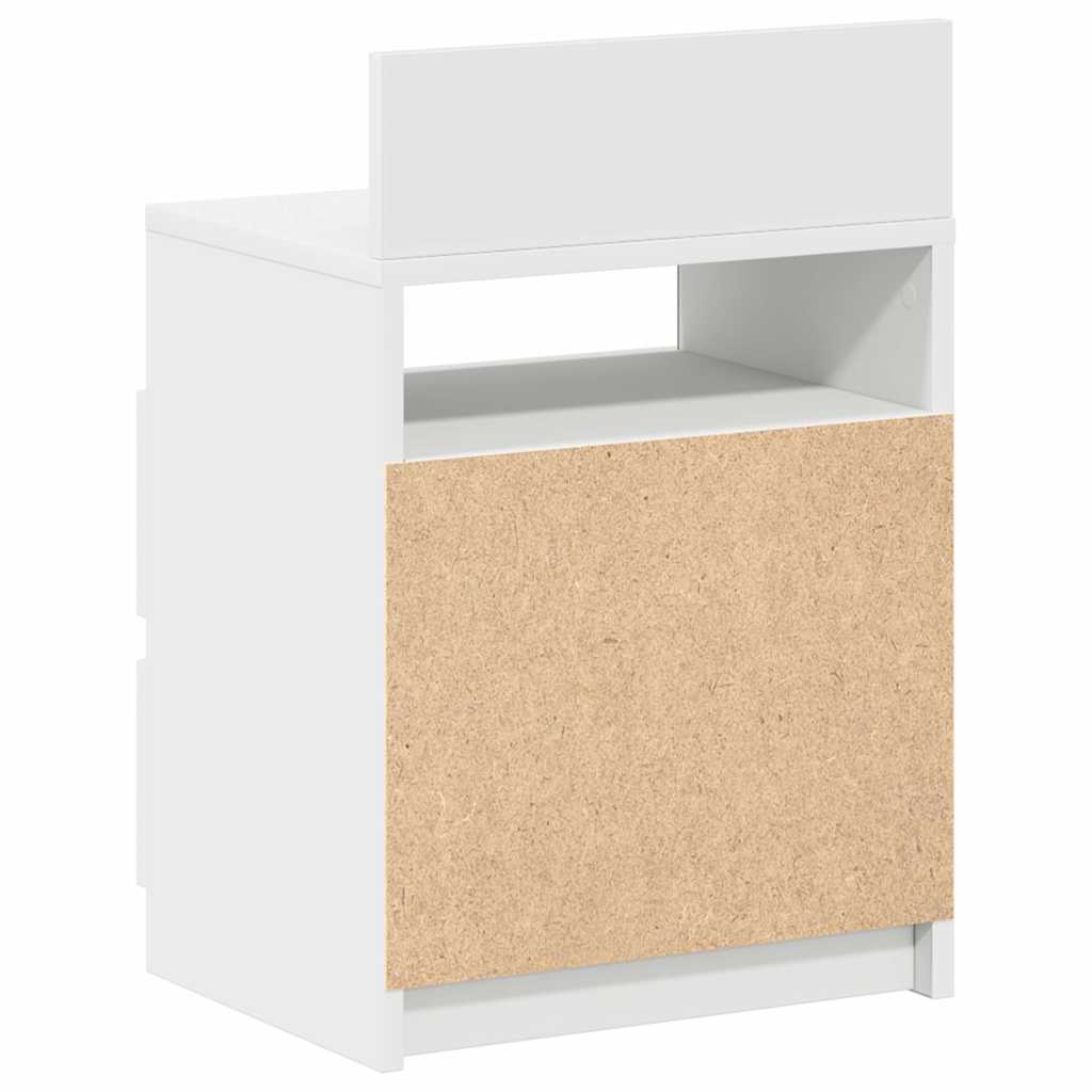 Sängbord 2 st med 2 lådor vit 40x33x60 cm