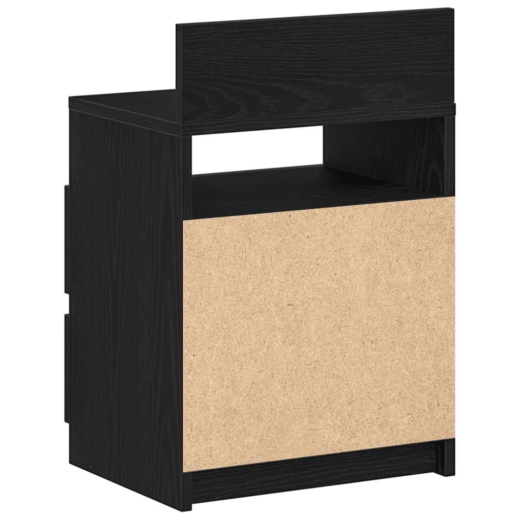 Sängbord 2 st med 2 lådor svart 40x33x60 cm
