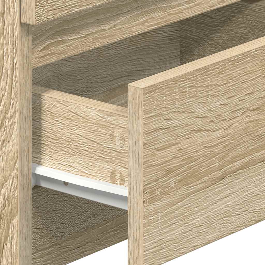 Sängbord 2 st med 2 lådor sonoma-ek 40x33x60 cm