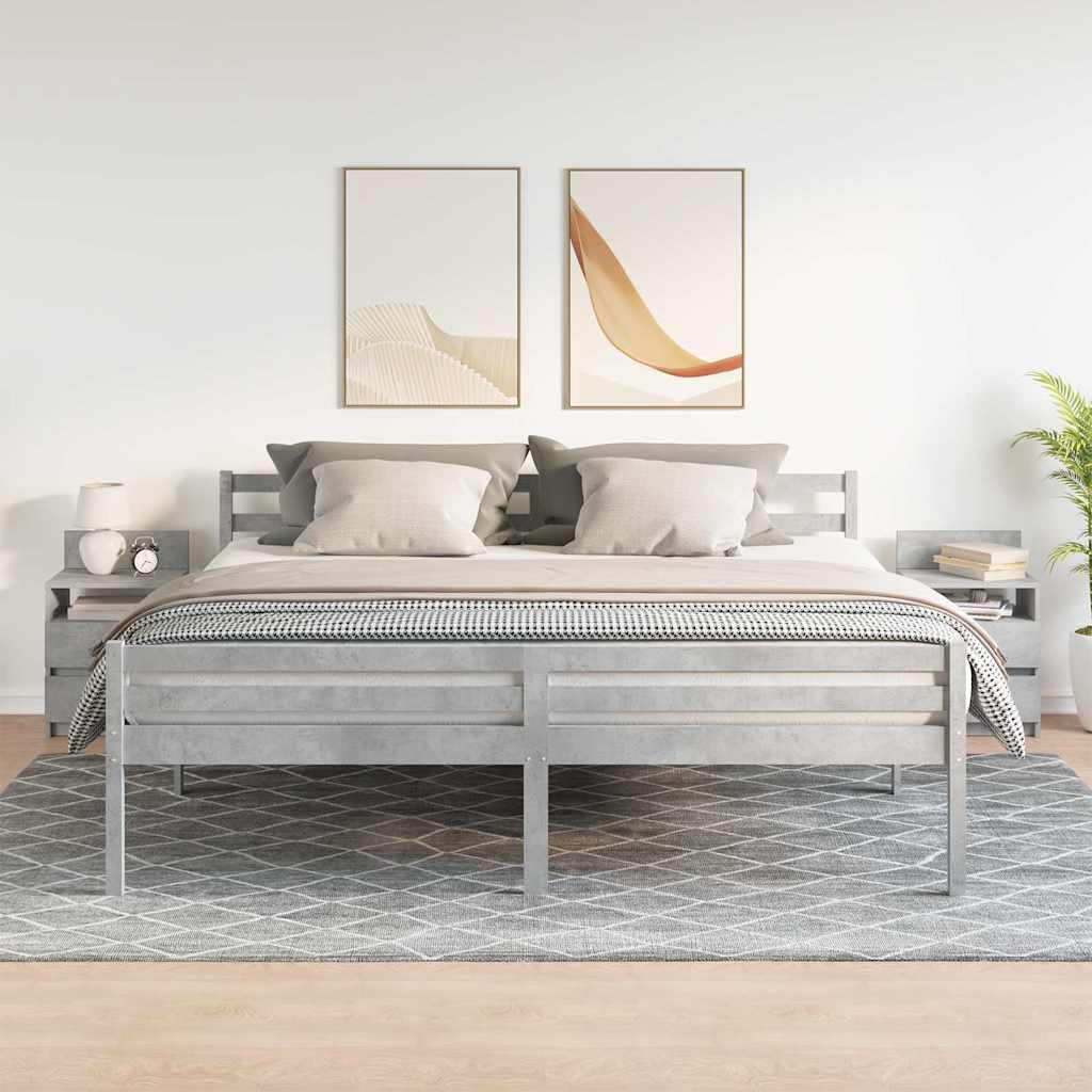 Sängbord 2 st med 2 lådor betonggrå 40x33x60 cm