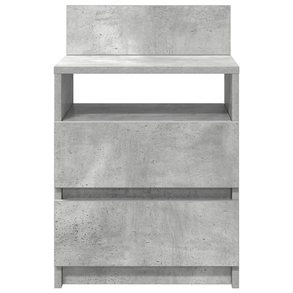 Sängbord 2 st med 2 lådor betonggrå 40x33x60 cm