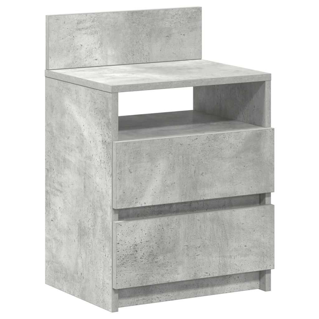 Sängbord 2 st med 2 lådor betonggrå 40x33x60 cm