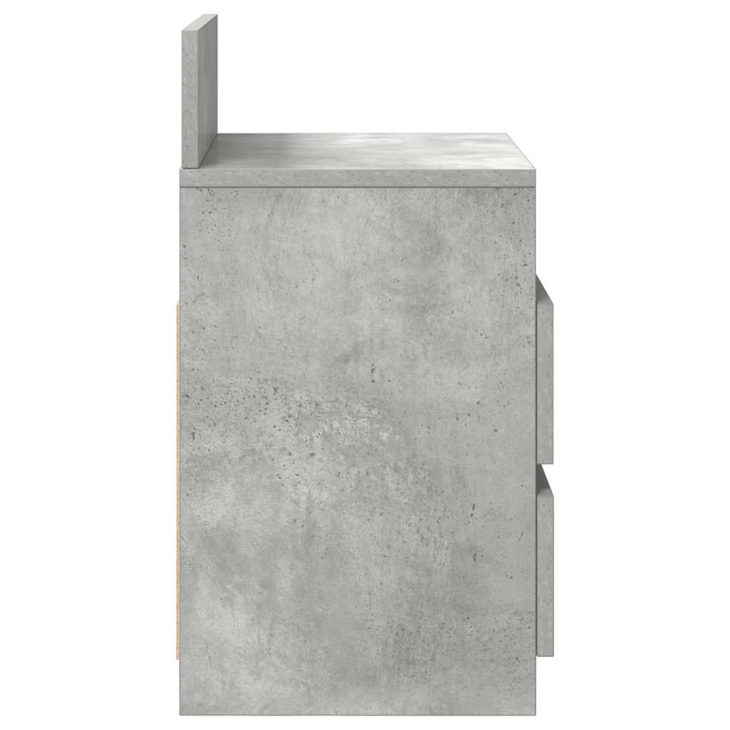 Sängbord 2 st med 2 lådor betonggrå 40x33x60 cm