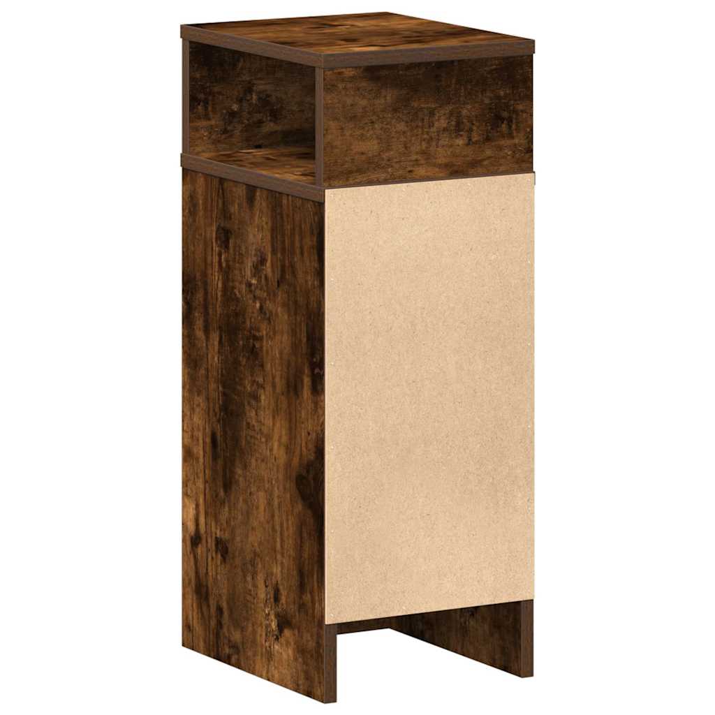 Sängbord 2 st med låda rökfärgad ek 25x31x66 cm