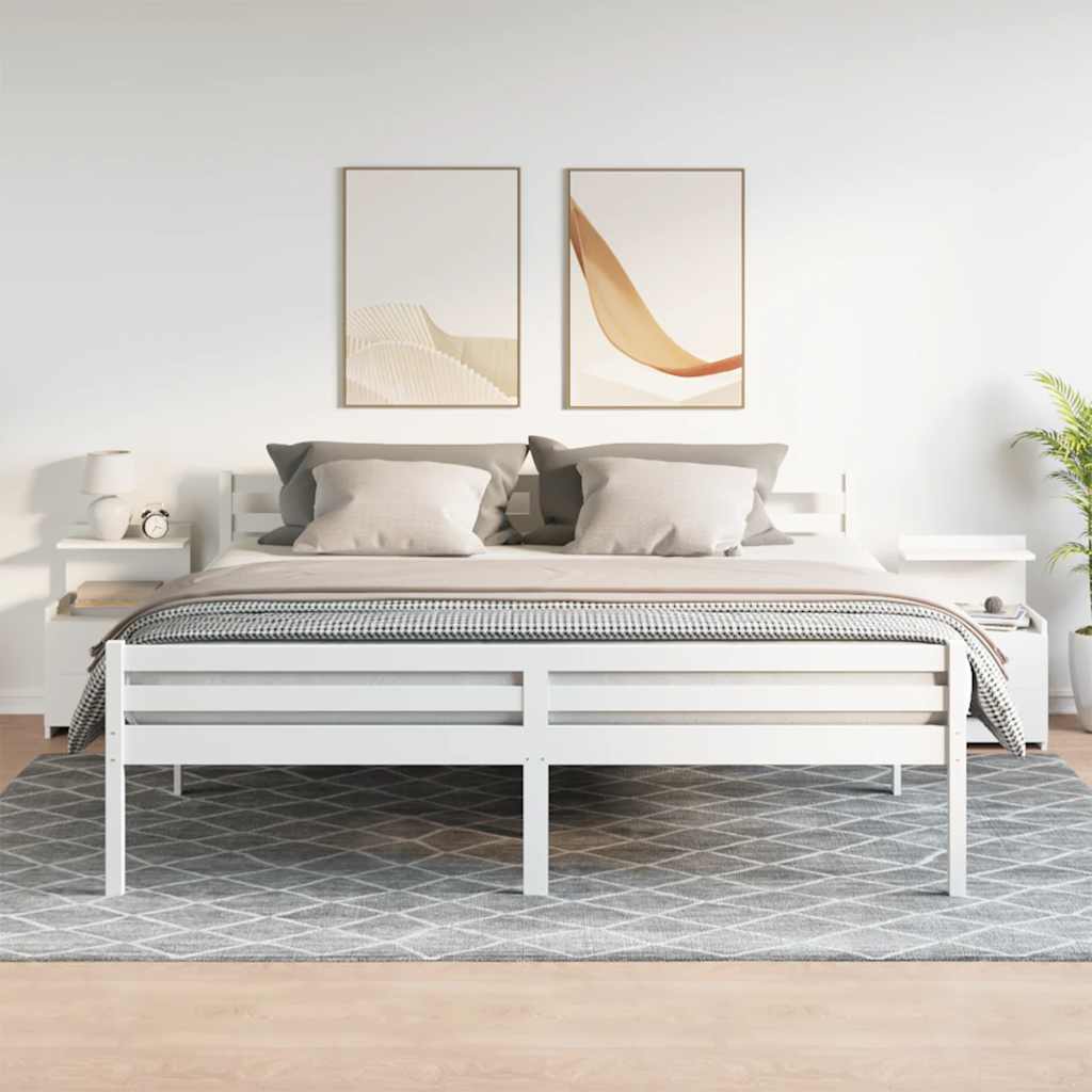 Sängbord 2 st med 2 lådor vita 40x36,5x62 cm