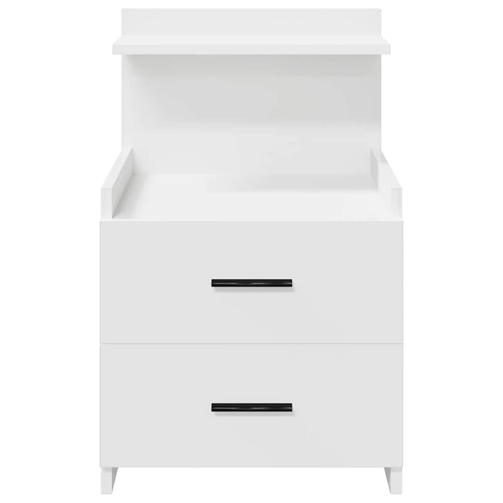 Sängbord 2 st med 2 lådor vita 40x36,5x62 cm