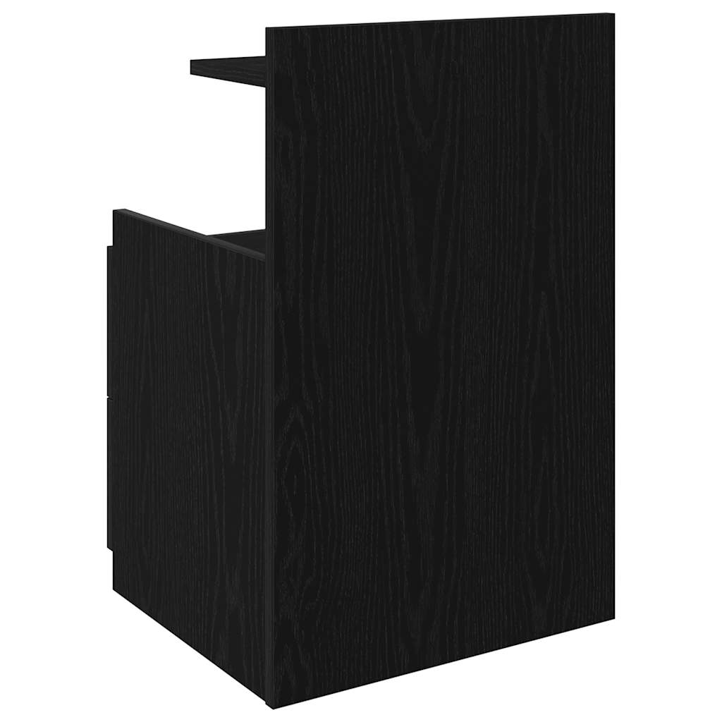Sängbord 2 st med 2 lådor svart 40x36,5x62 cm