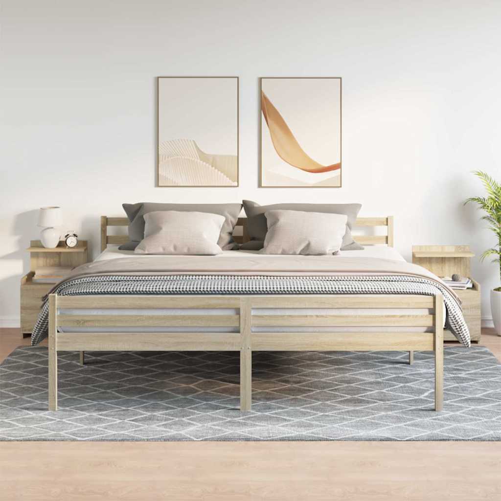 Sängbord 2 st med 2 lådor Sonoma ek 40x36,5x62 cm