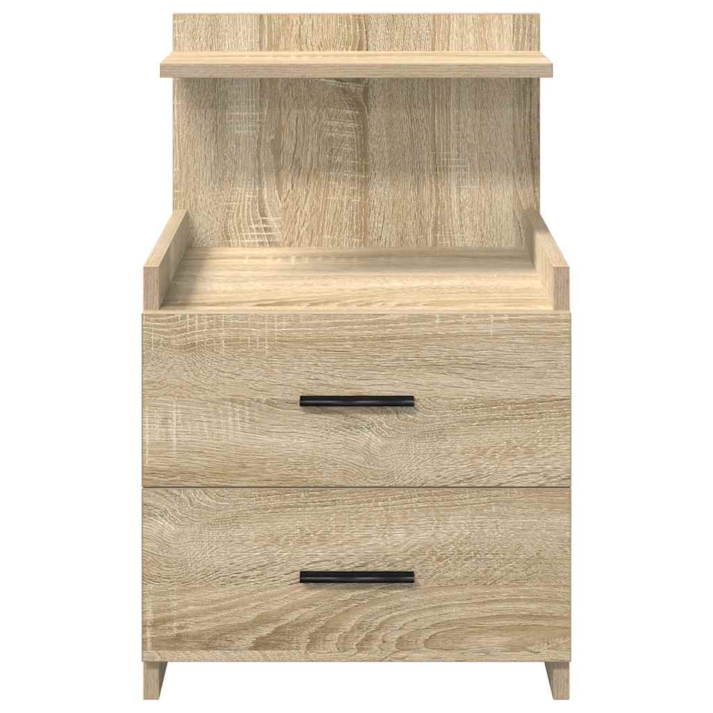 Sängbord 2 st med 2 lådor Sonoma ek 40x36,5x62 cm
