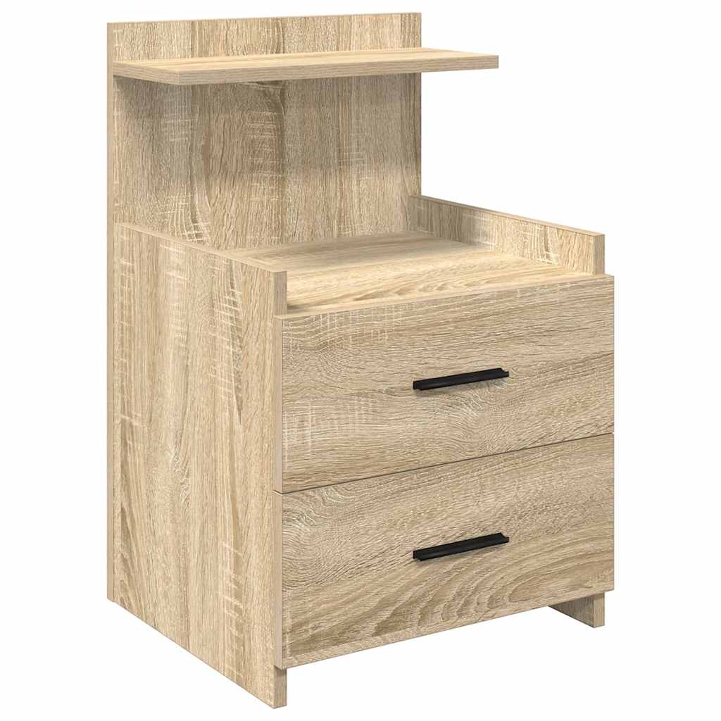 Sängbord 2 st med 2 lådor Sonoma ek 40x36,5x62 cm