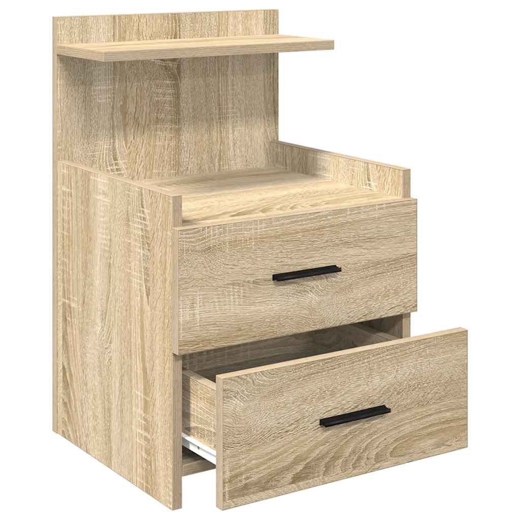 Sängbord 2 st med 2 lådor Sonoma ek 40x36,5x62 cm