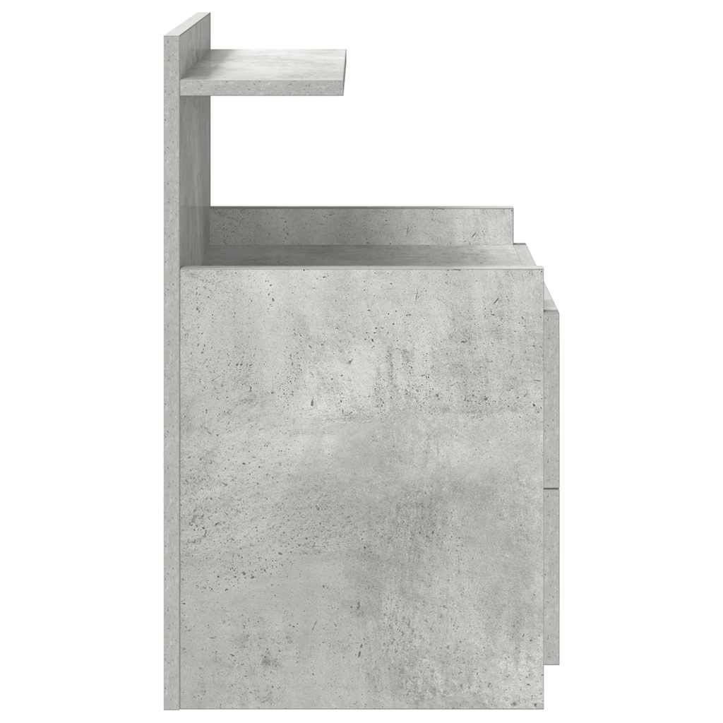 Sängbord 2 st med 2 lådor betonggrå 40x36,5x62 cm