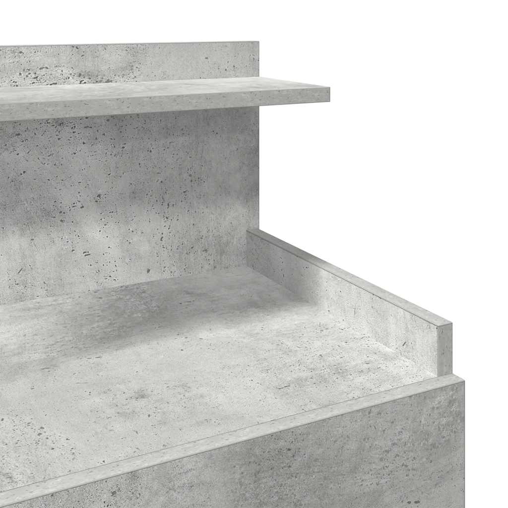 Sängbord 2 st med 2 lådor betonggrå 40x36,5x62 cm
