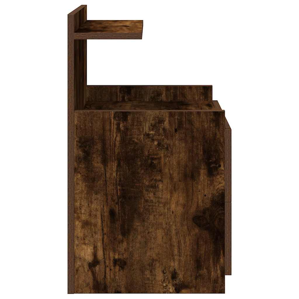 Sängbord 2 st med 2 lådor rökt ek 40x36,5x62 cm