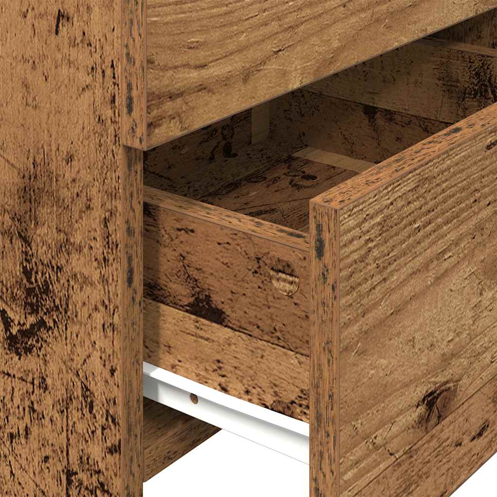 Sängbord 2 st med 2 lådor gammalt trä 40x36,5x62 cm