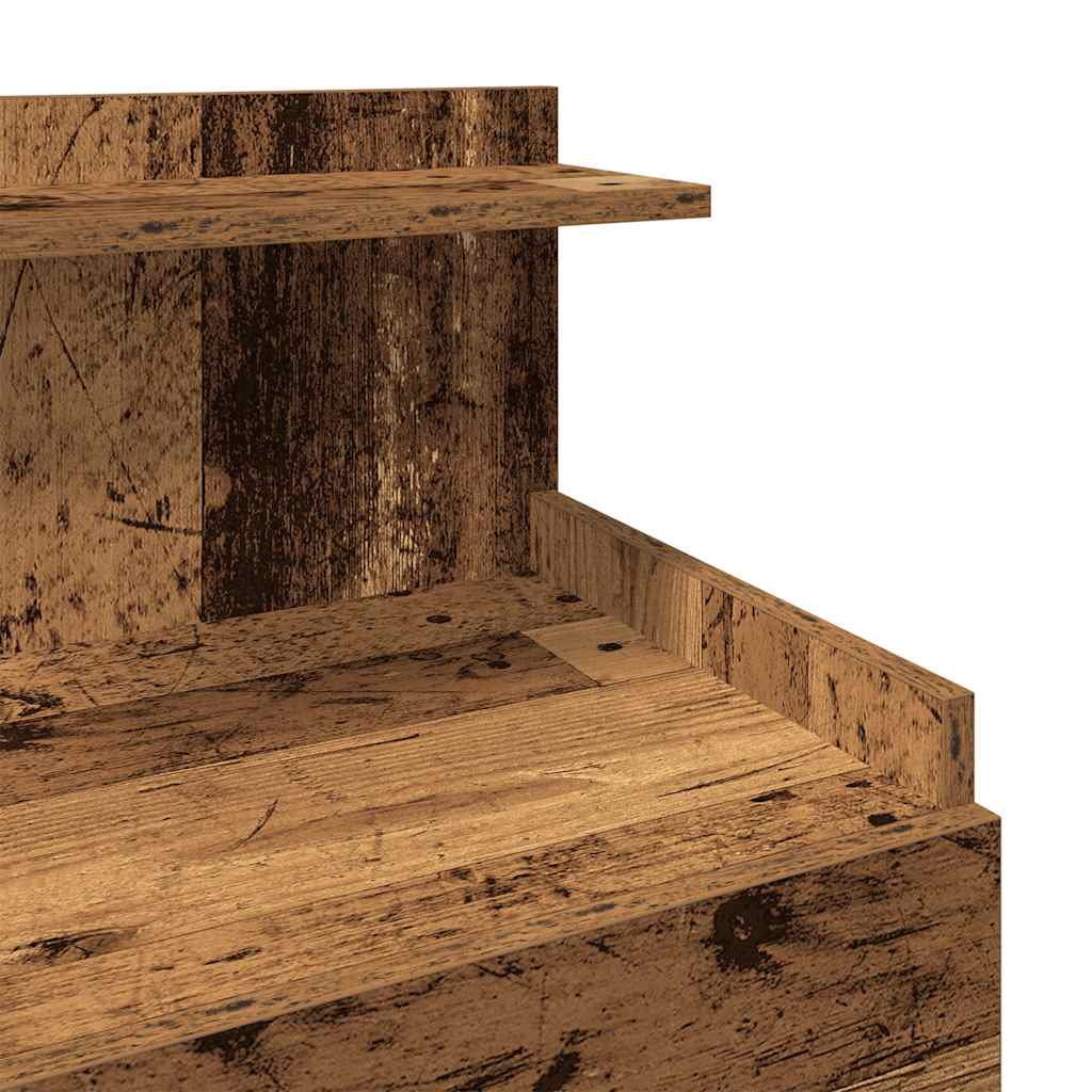 Sängbord 2 st med 2 lådor gammalt trä 40x36,5x62 cm