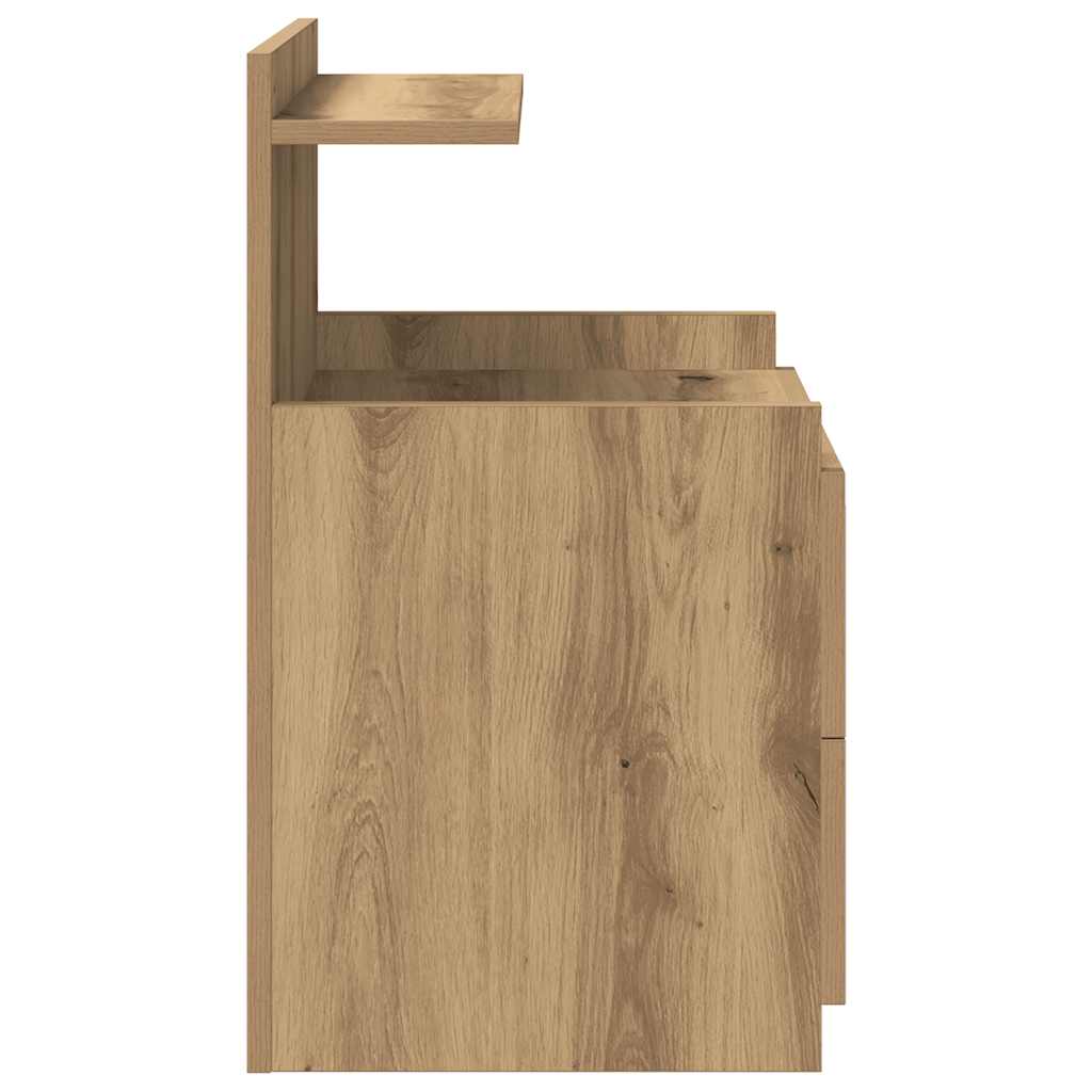Sängbord 2 st med 2 lådor hantverksmässig ek 40x36,5x62 cm