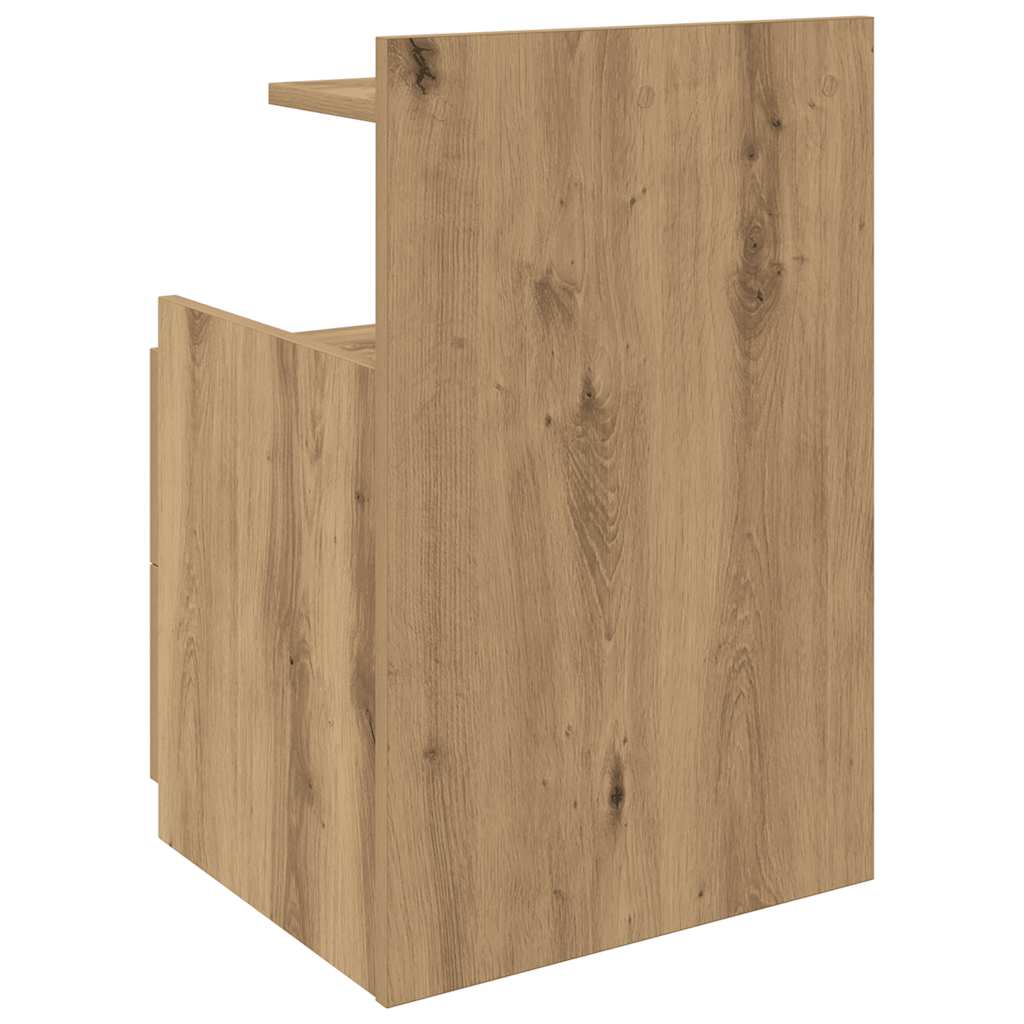 Sängbord 2 st med 2 lådor hantverksmässig ek 40x36,5x62 cm