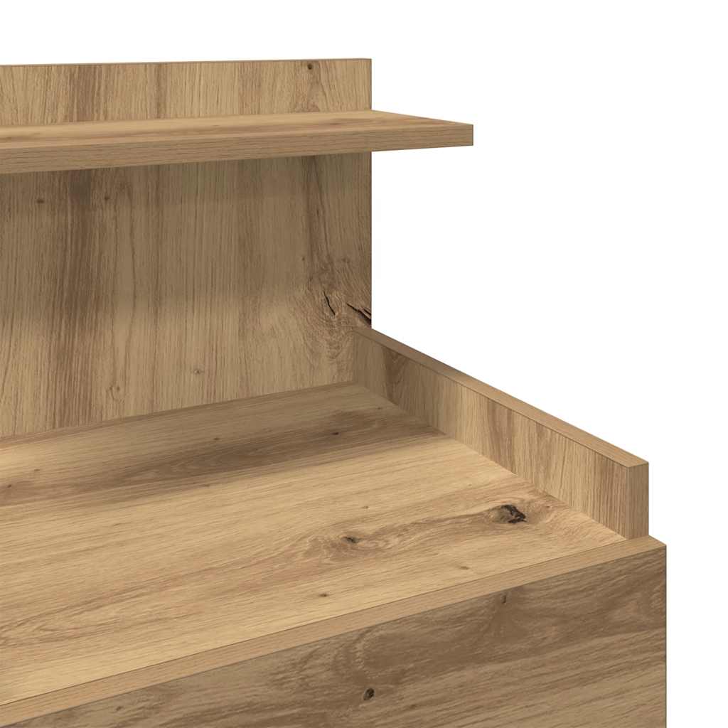 Sängbord 2 st med 2 lådor hantverksmässig ek 40x36,5x62 cm