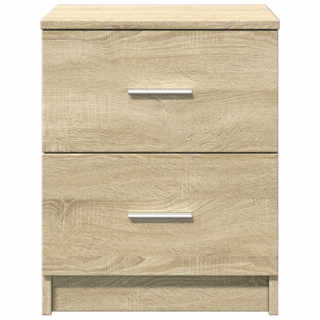 Sängbord 2 st med 2 lådor sonoma-ek 40x36x50 cm