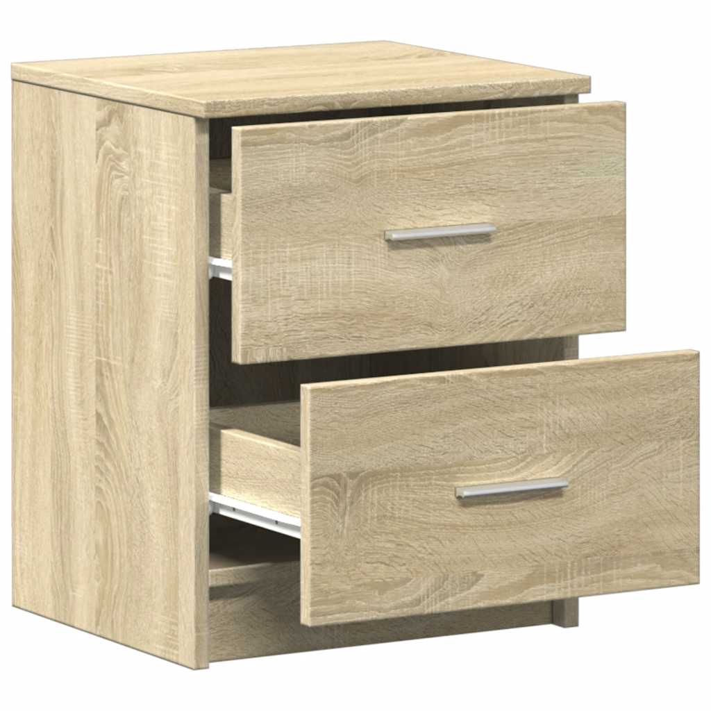 Sängbord 2 st med 2 lådor sonoma-ek 40x36x50 cm