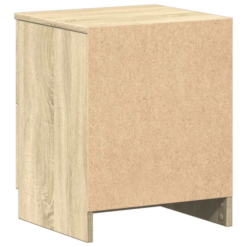 Sängbord 2 st med 2 lådor sonoma-ek 40x36x50 cm