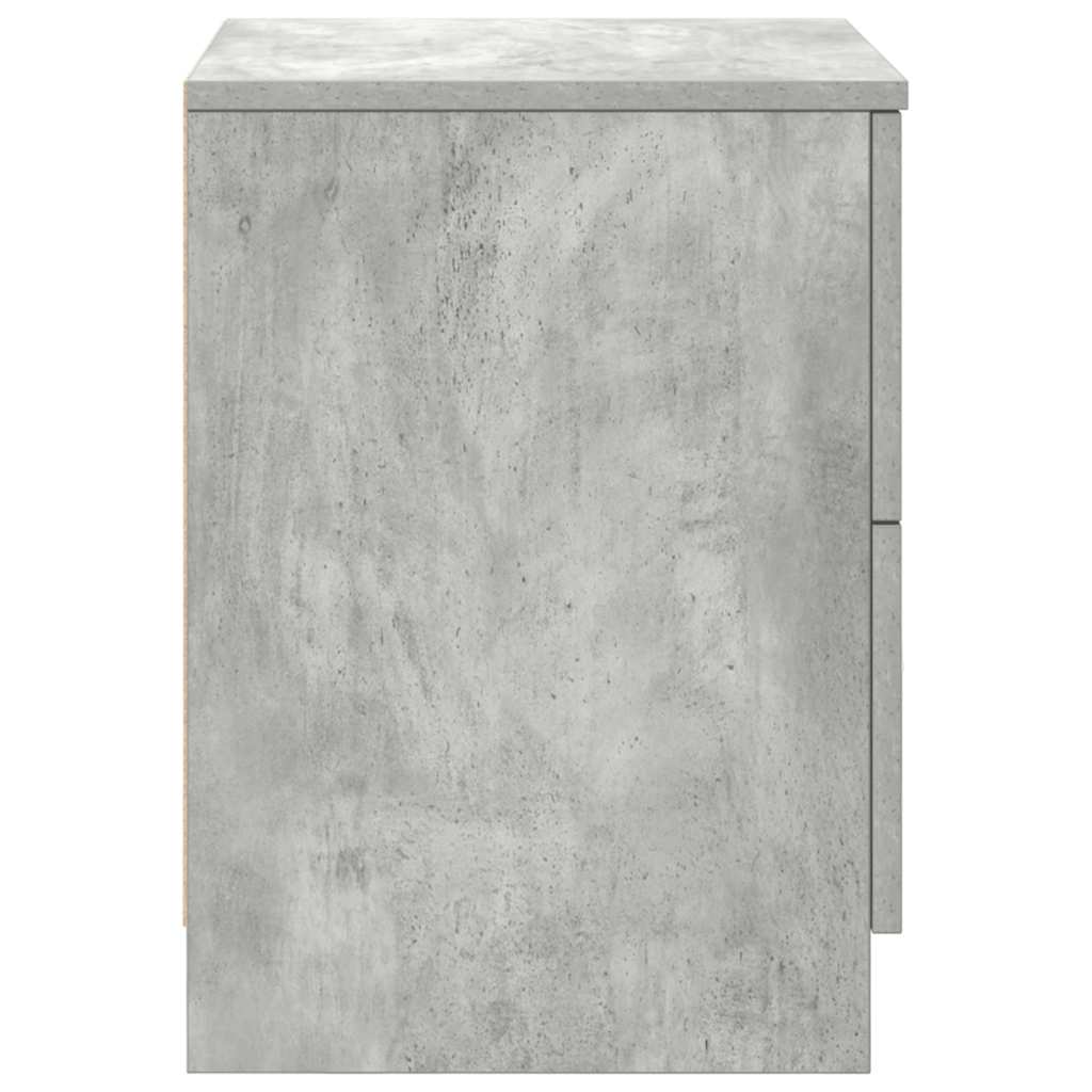Sängbord 2 st med 2 lådor betonggrå 40x36x50 cm
