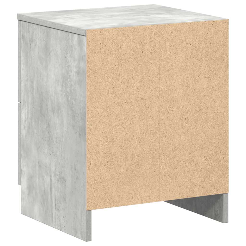 Sängbord 2 st med 2 lådor betonggrå 40x36x50 cm