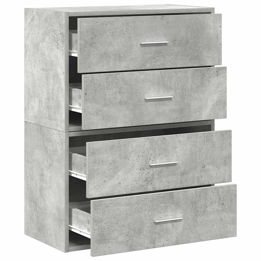 Skåp Betonggrå med 2 lådor 2 st 60x31x40 cm