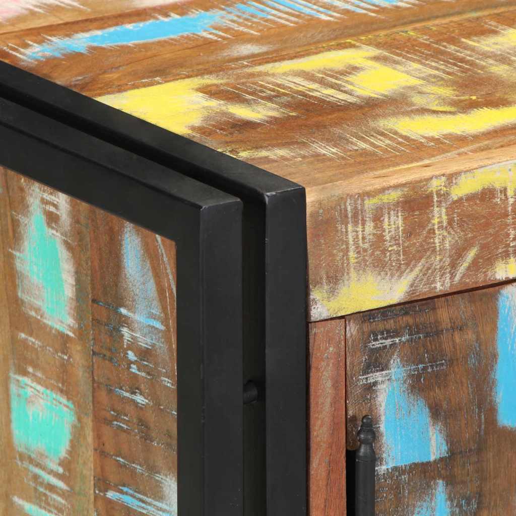 Skoförvaringsskåp Svart 30 x 30 x 40 cm Massivt återvunnet trä