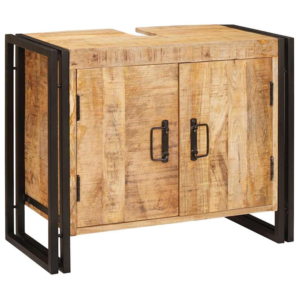 Badrumshandfatskå 71 x 33 x 58 cm Massivt Mangoträ och Järn