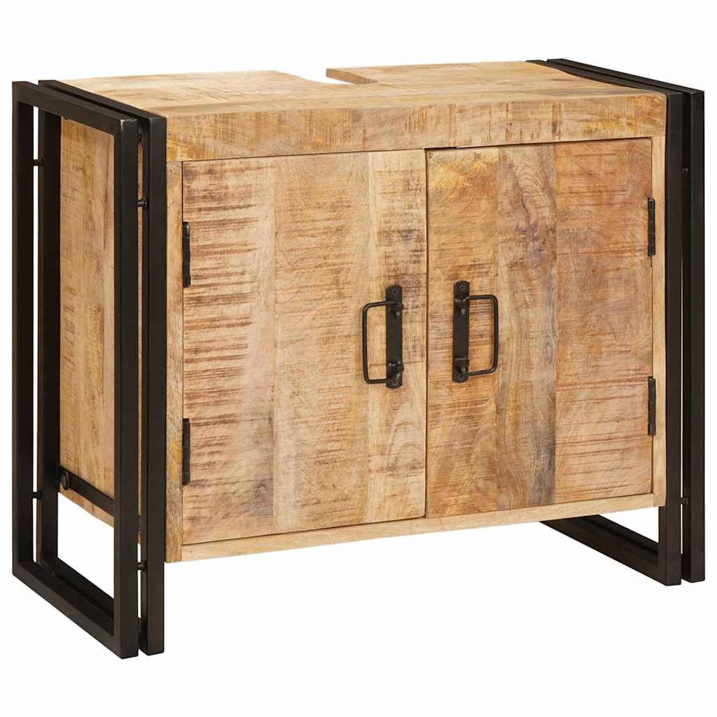 Badrumshandfatskå 71 x 33 x 58 cm Massivt Mangoträ och Järn