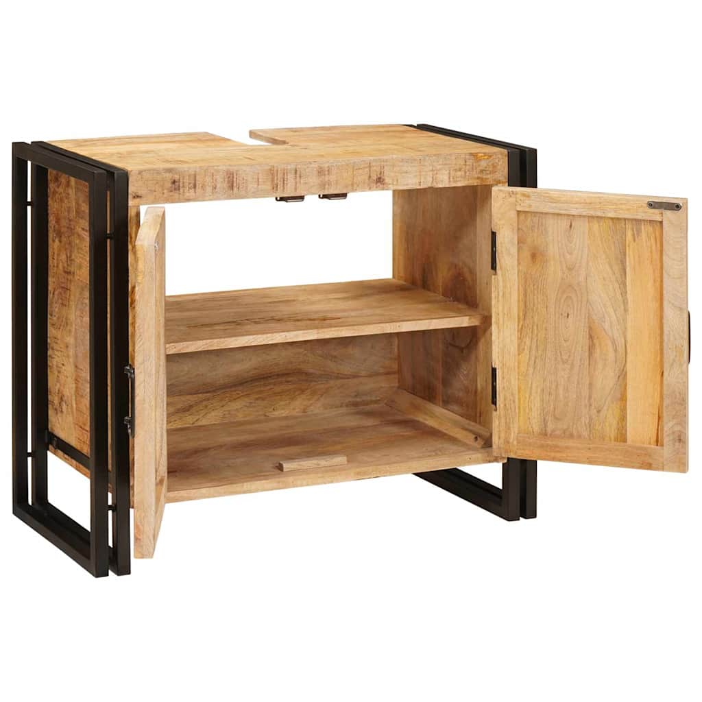 Badrumshandfatskå 71 x 33 x 58 cm Massivt Mangoträ och Järn